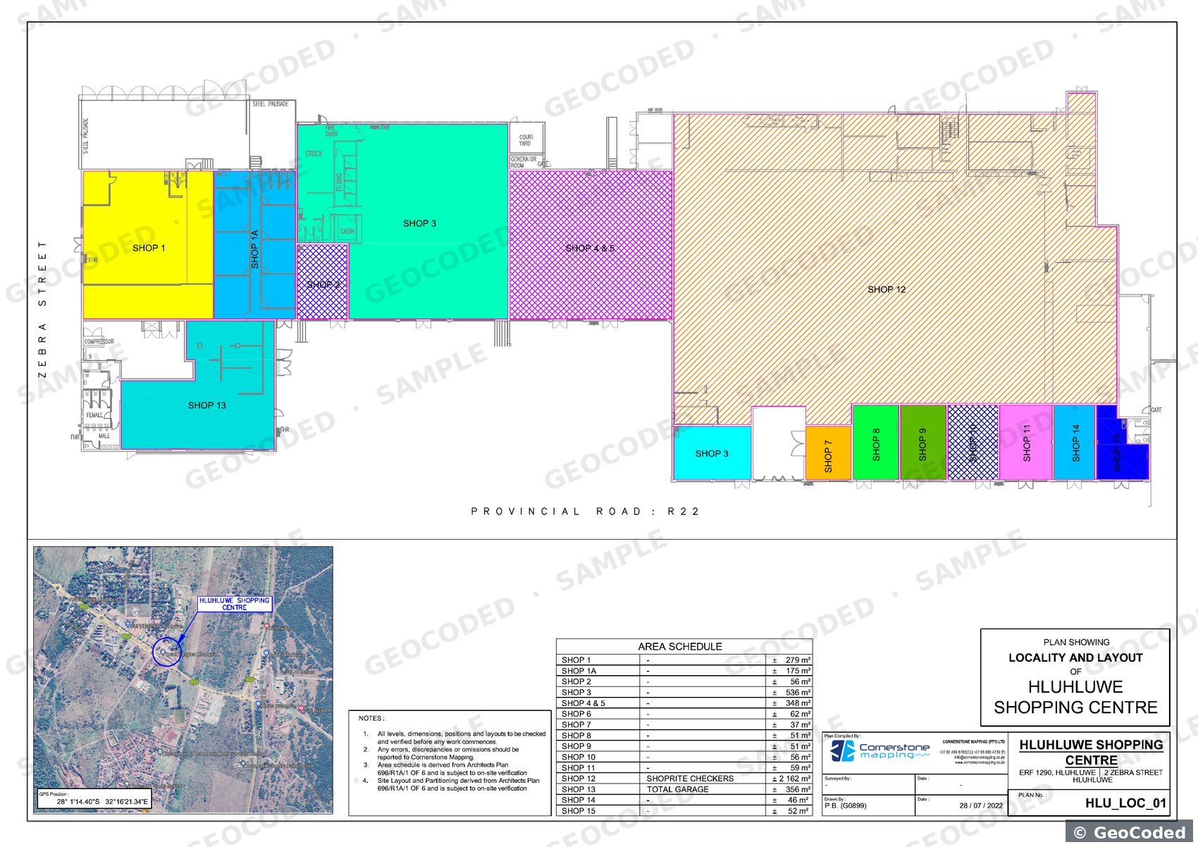 Locality plan with zoned building layout
