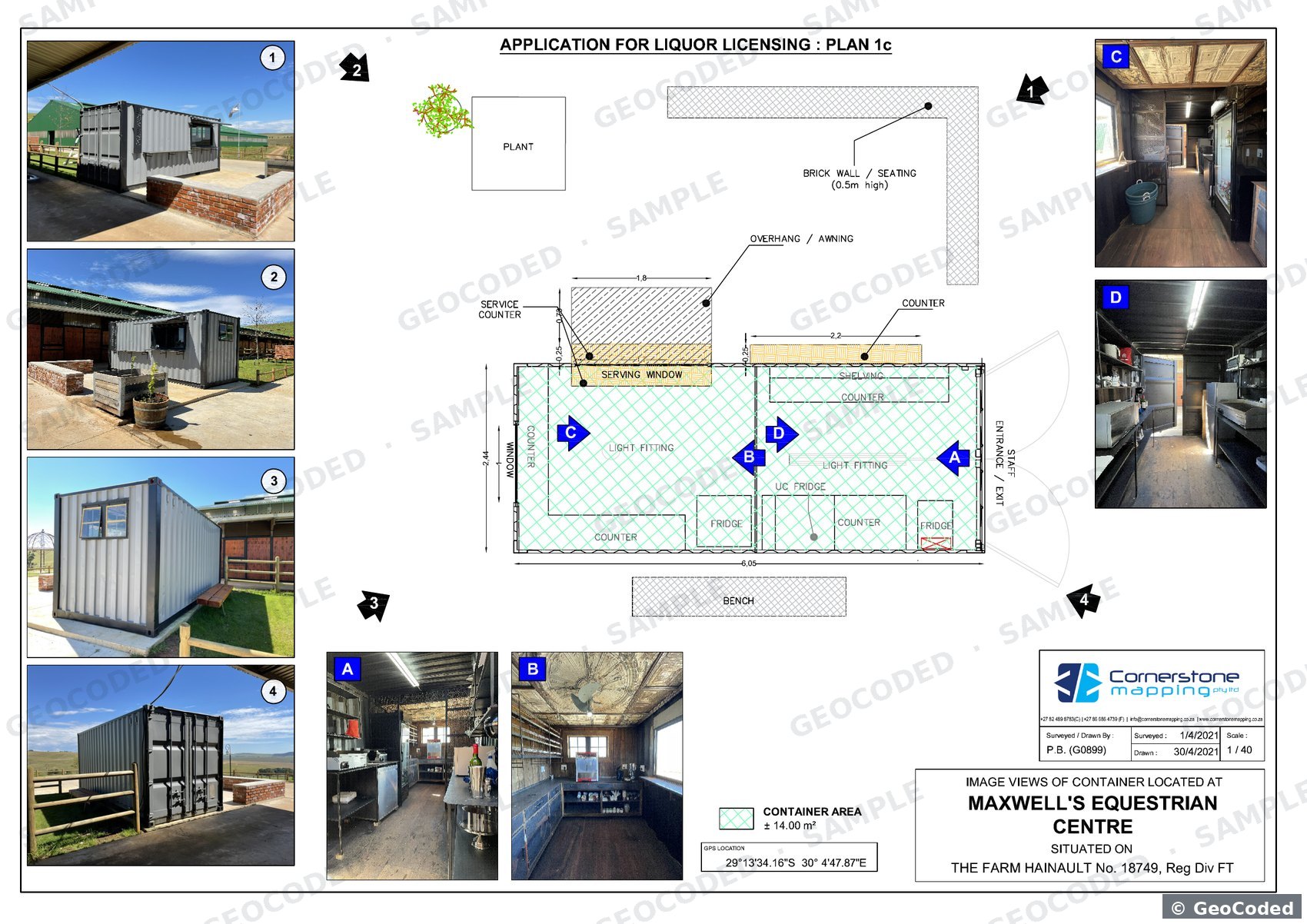 Site photo record sheet with container installation photos